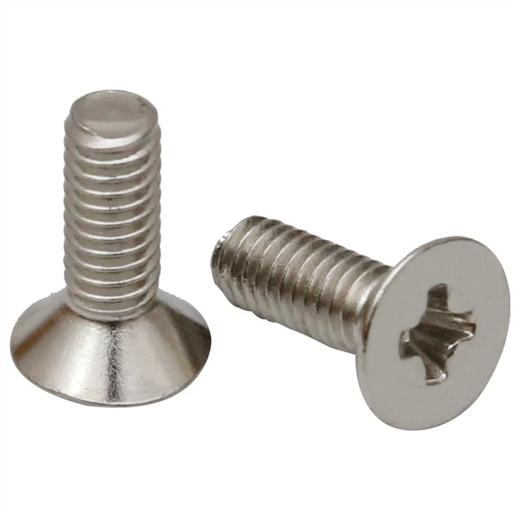 Tornillo de máquina de cabeza plana avellanada phillips pulido