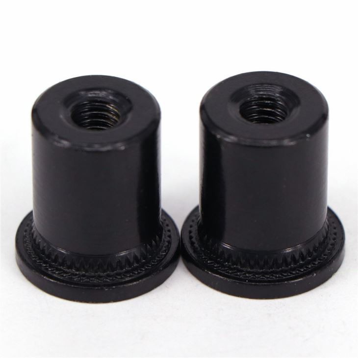 Piezas de mecanizado cnc de precisión moleteadas negras