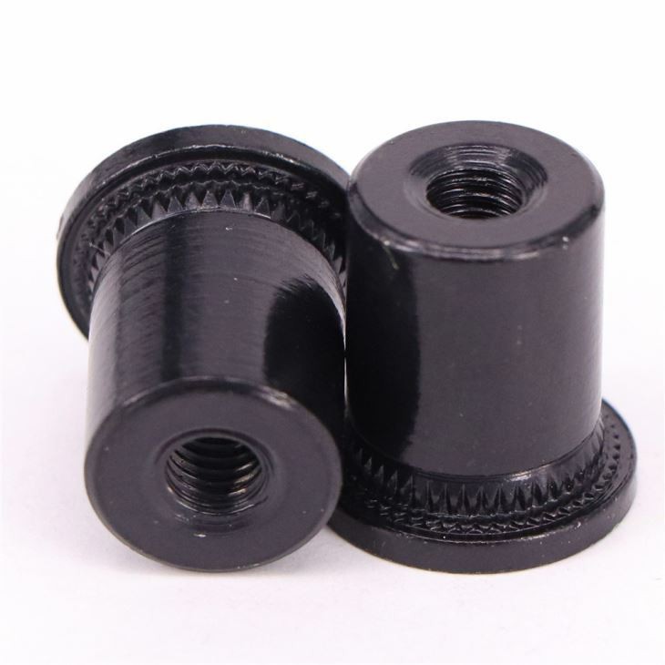 Black knurled precision cnc machining parts