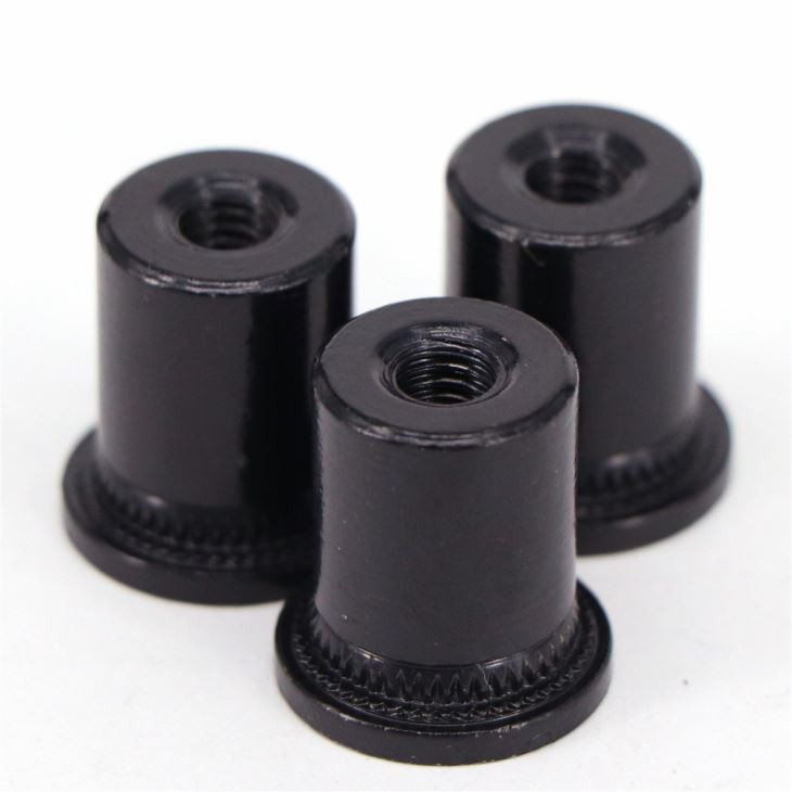 Black knurled precision cnc machining parts